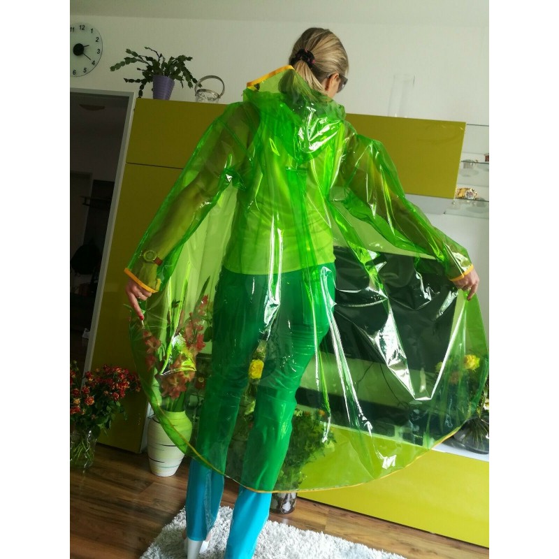 Imperméable Caoutchouc/latex – Manteau De Pluie Vert Taille L Homme – Occasion état Moyen